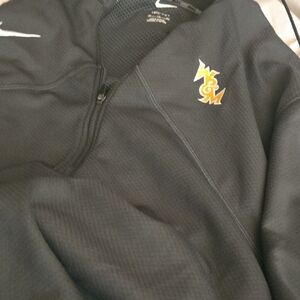Nike Black Quarter-Zip Jacket with Yellow W&M Logo